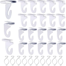 20 Drop Ceiling Hooks for Classrooms & Offices, White Heavy Duty Ceiling Hooks f