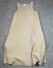 VTG Cotton Midi Swing A-Line Tank Dress Small Deva Lifewear Pockets USA Made