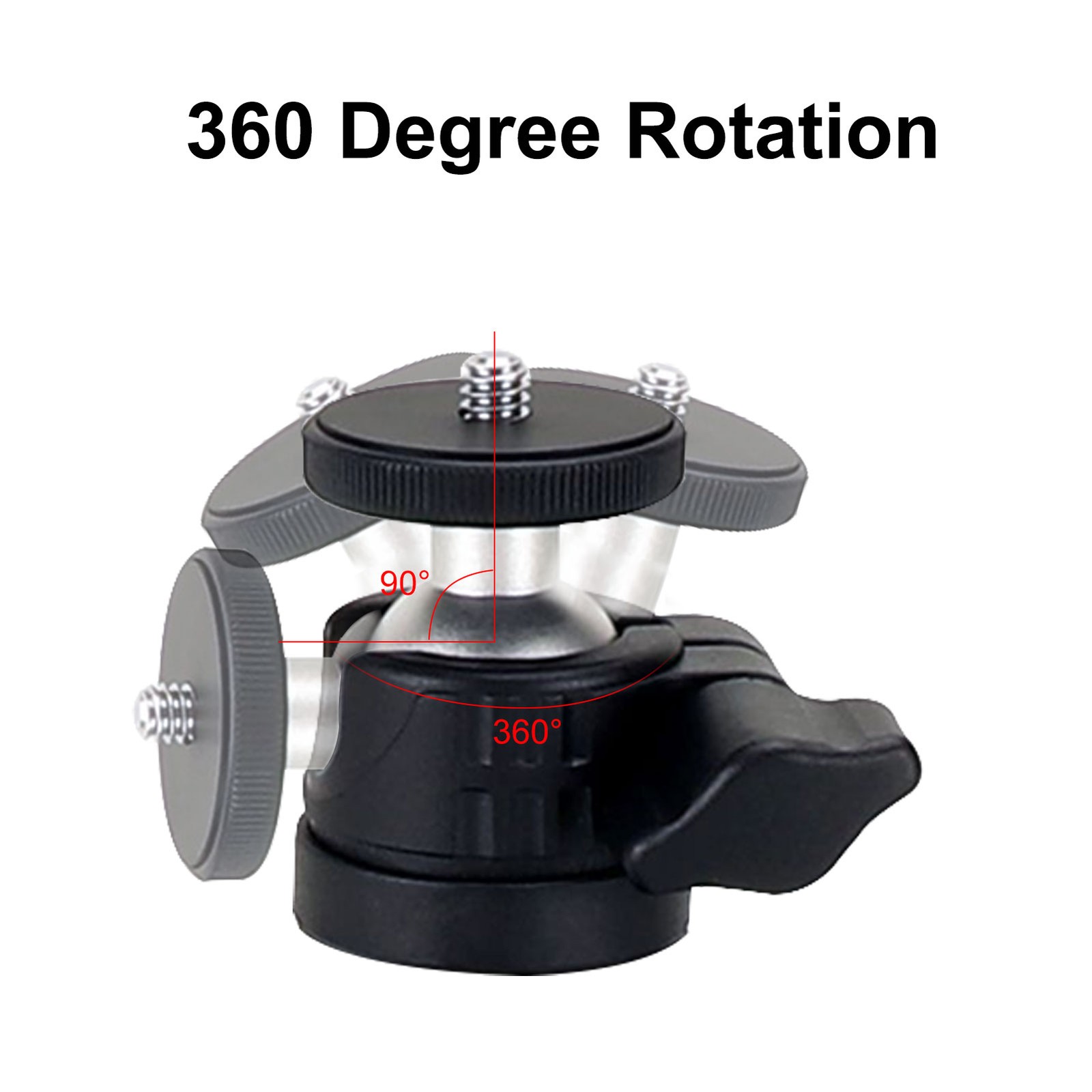 Black Mini Desktop Phone Tripod Ball Head With 360 Degree Rotation For Camer LW
