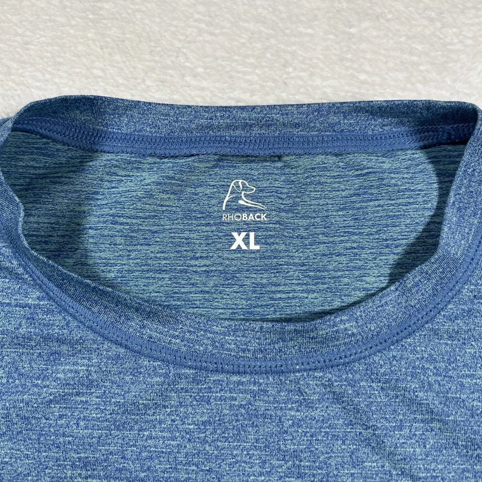 Rhoback Shirt Mens XL Blue Blitz Tech Performance Golf Short Sleeve - Image 4 of 4
