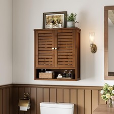 23.3" Wall Cabinet Storage Cabinet with 2 Doors and Shelves Bathroom Organizer