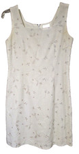 Sigrid Olsen Sport Lined Fitted Square Neck Dress Embroidered Size 10 Petite