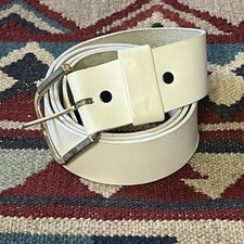 Vintage 70s Miller White Harness Leather Belt Mens 46