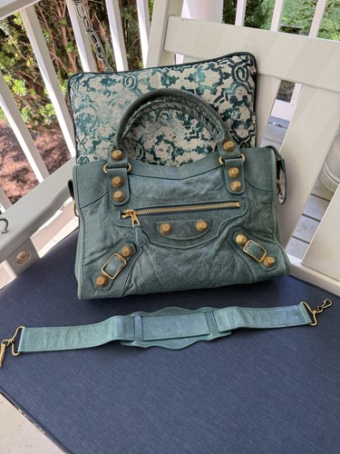 Balenciaga Aquamarine Giant City Bag  GUC Blue/Teal