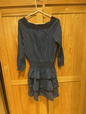 Michael Kors Denim Color Tiered Off Shoulder Dress Women’s Sm EUC