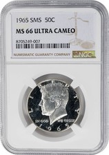 1965 SMS Kennedy Half 50c MS66 Ultra Cameo NGC 950636-1