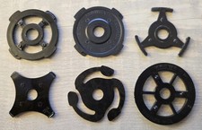 Vintage 45 RPM Record Adapter Collection   6 Different Classic Designs Lot A52 