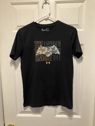 UNDER ARMOUR YOUTH BATMAN THE DARK KNIGHT T-SHIRT UA HEATGEAR TEE GOTHAM Large