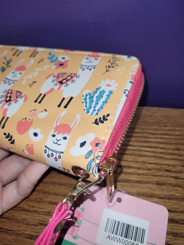Portafoglio lungo Llama Cactus con zip e giro da polso carino 7,25X4,25 spedizione gratuita nuovo con etichette - Foto 7 di 7
