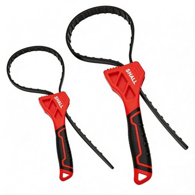 SHALL 2 pcs Strap Wrench Set 4'' & 6'' Non Slip Rubber for Oil Filter Water Filter