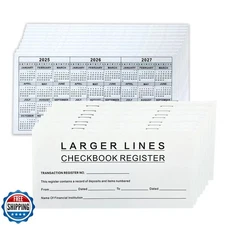 20 Pack Checkbook Register, Check Registers for Personal Checkboo