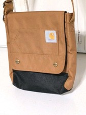 Carhartt Tan & Black Shoulder/crossbody Bag Logo Snap Pockets Casual Medium