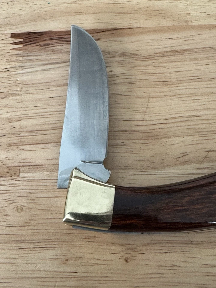 Vintage Browning USA, Hunter Lockback, 181F  W/ Basket Weave Leather Sheath - Image 4 of 4