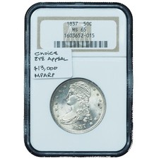 1837 Capped Bust Silver Dollar MS65 NGC – Final Year Gem Type