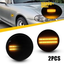 2X Fender Marker LED Amber Light Side Smoked Lens For Mazda MX-5 NA 1989-1998