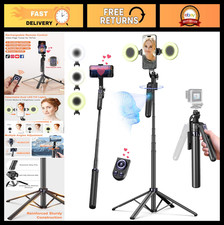 71 Auto Face Tracking Tripod with Light, 360 Rotating Phone Stand Remote for