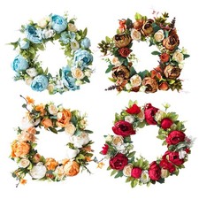 Front Door Wreath Artificial Peony Wreath Hanging Pendant Rustic Spring Summer