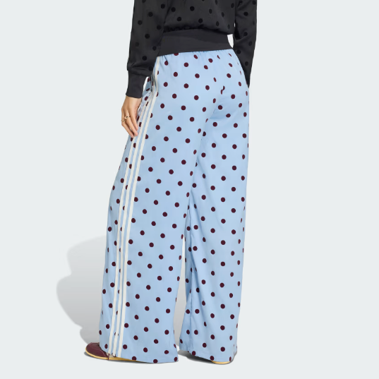 ウォーキング・ランニングウェア  Satin Polka Dot Wide Leg Pants M Adidas Women Satin Polka Dot Wide Leg Pants Clear Sky Asian Size