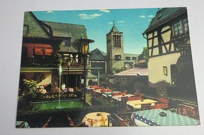 Rüdesheim am Rhein Germany Hotel Lindenwirt Drosselgasse Vintage Postcard
