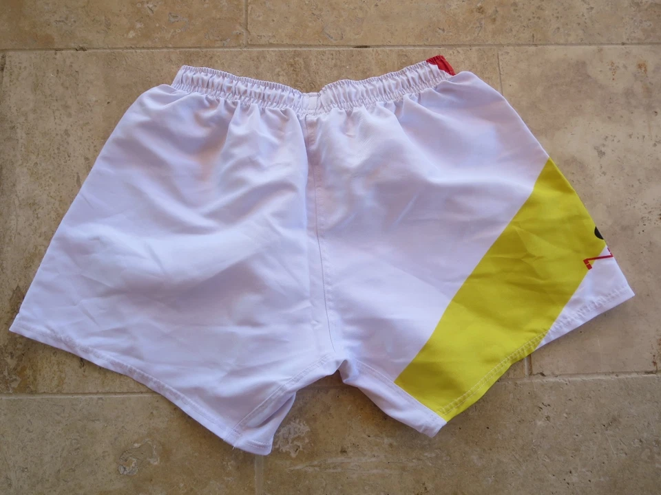 Short rugby NTK EMILE NTAMAK blanc jaune rouge L - Photo 4/4