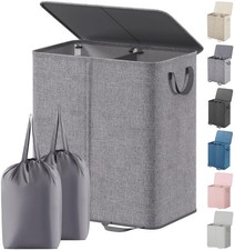 Extra Large Laundry Hamper, 136L, For College Dorm, Gray