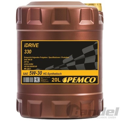 20L PEMCO 330 5W-30 ÖL passend für VW 505/503.01 BMW LL-98 MB 229.5 229.3 RN0710