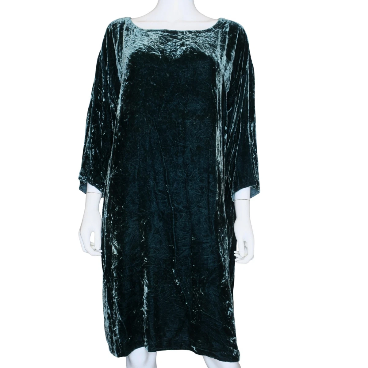 eileen fisher green velvet dress Eileen Fisher Emerald Green Velvet Two Piece Set – Community Thrift and  Vintage main image 0