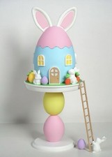 Easter Bunny Egg House Candy Jar Treat Holder Easter Decor