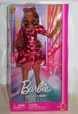 Barbie Deluxe Style Target Store Rare Find Metallic Glam Pink Dress AA Christie