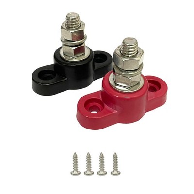 2PCS Heavy Duty Battery Junction Block 5/16'' Single Stud 12V-48V 200A Post