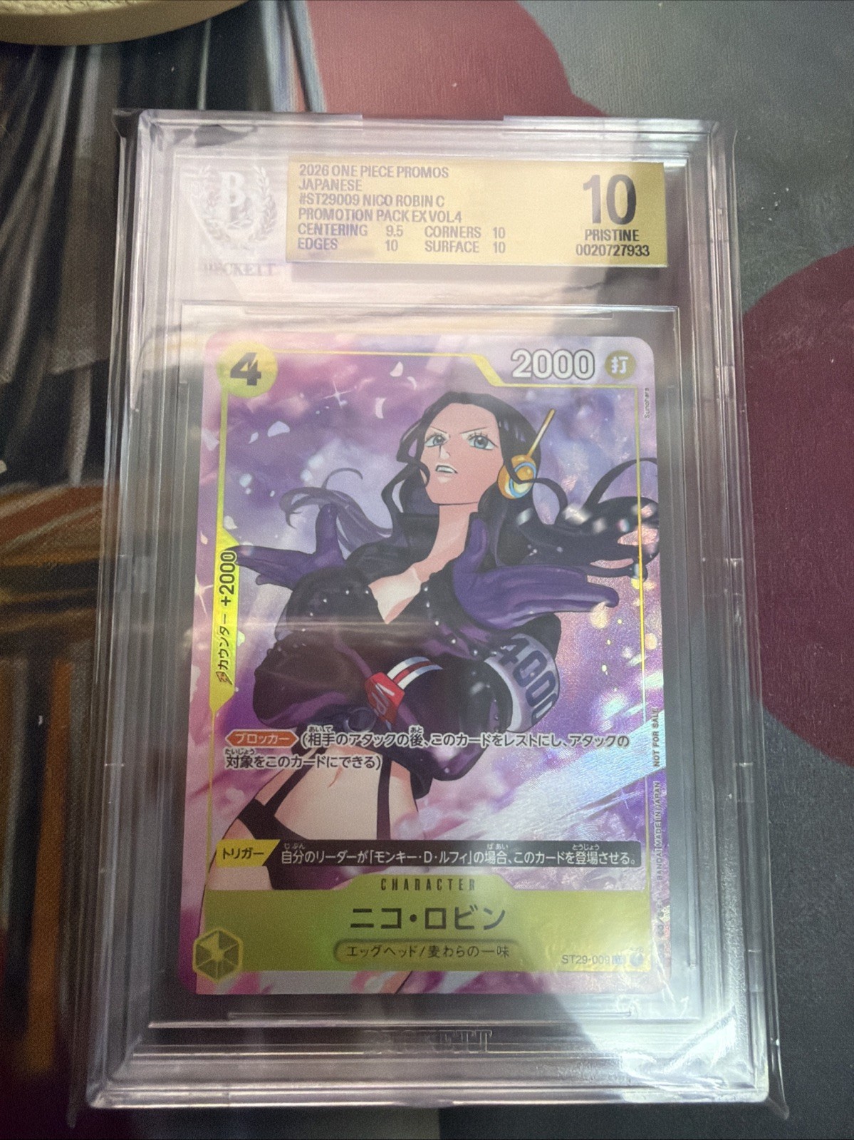 Nico Robin ST29-009 C Promotion Pack Ex Vol.4 Promo Card Japanese BGS 10