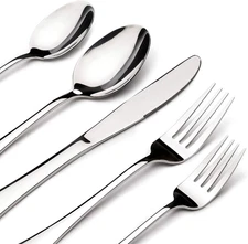 Silverware Set for 8, 40 Piece Heavy Duty Stainless Steel Flatware Utensils Cutl