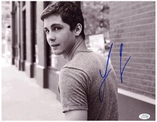 Logan Lerman Signed Autographed 11x14 b/w Photo Wallflower ACOA