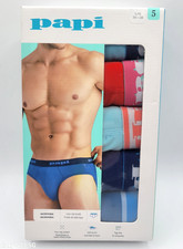 PAPI MENS MICROFIBER LOW RISE BRIEFS 5 PACK SZ LARGE 36-38 NEW IN BOX