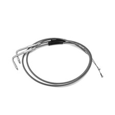 Extended Length Throttle Cable and Idle Cable Kit Stainless Steel 42" Black