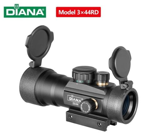 ⭐ DIANA 3X44mm Riflescope Red Green Dot Sight Optic Scope 11/20mm Dovetail - Picture 1 of 16
