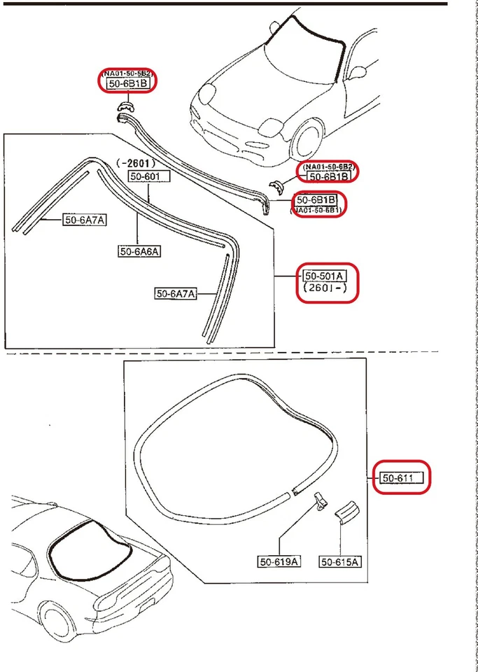 1MAZDA RX-7 FD3S 1991-1998 Juego de molduras de parabrisas de césped delantero y trasero JDM Foto 3 de 4