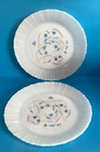 2-Vintage Termocrisa Milk Glass Blue/peach Floral 8 3/4 “Plates