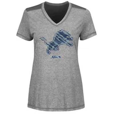 Detroit Lions NFL Majestic Women's Bright Lights V-Neck Top