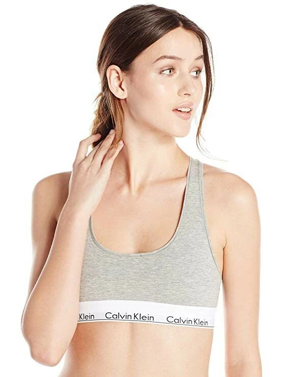 Calvin Klein Women's Modern Cotton Racerback Bralette Bra Heather