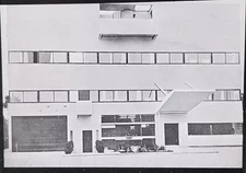 Villa Stein, Le Corbusier, Garches, France, Magic Lantern Glass Slide