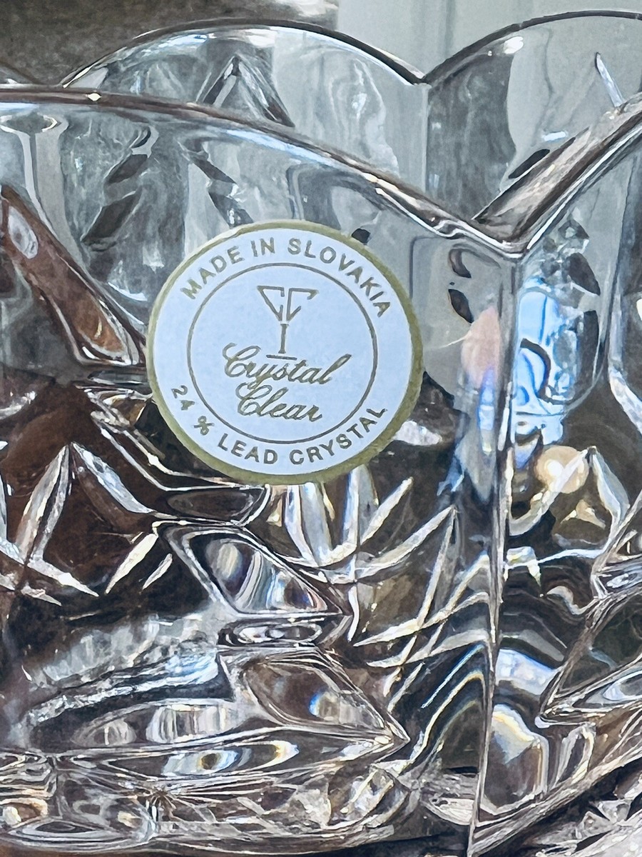 最終値下　JOKERD ＜CRYSTAL＞STONEWALL 中古 Vintage Slovakia Crystal Clear 24% Lead Crystal Heavy Scallop Edge