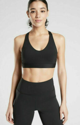 NWT Athleta Ascent Sports Bra A-C, BLACK SIZE S                    #531121 T0804
