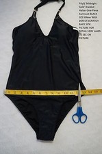 PilyQ 'Midnight Gold' Braided Halter One-Piece Swimsuit BLACK SIZE 6