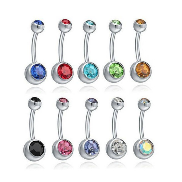 12pcs/Set DIY Surgical Steel Navel Belly Button Ring Body Piercing Accessories eBay