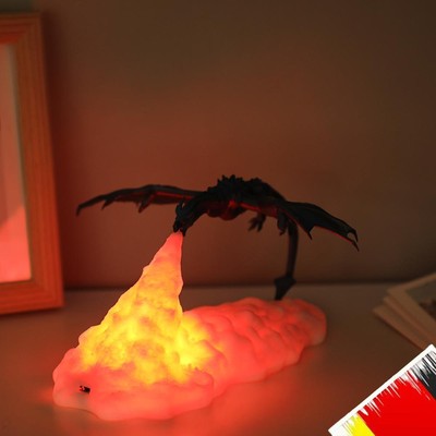 3D Printed Night Light Eye Protection Fire/Ice Dragon USB Charge Birthday Gifts