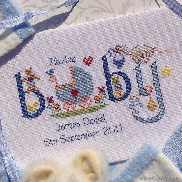 Baby Boy Birth Sampler Counted Cross Stitch Kit - Nia