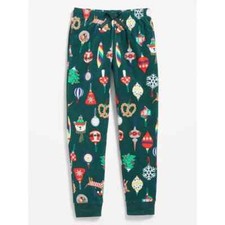 Old Navy NWT Size XXL Woman Flannel Jogger Pajama Pants Holiday Ornaments Print