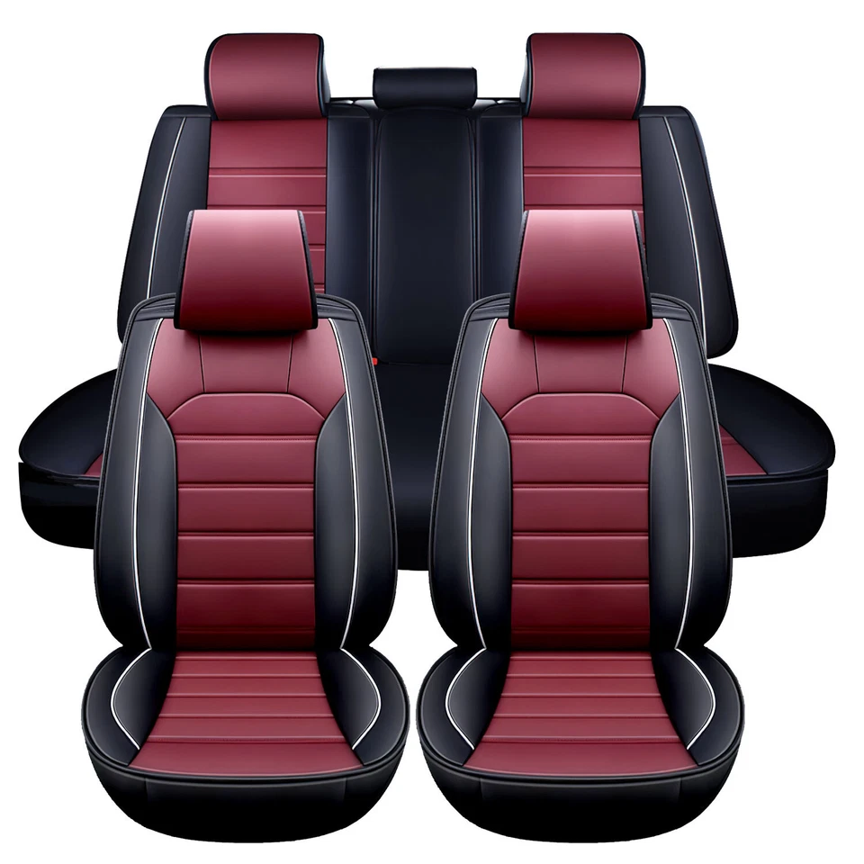 For Nissan Altima Sentra Luxury Leather Car Seat Covers Front Rear Set Cushion Foto 4 de 4