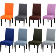 2 X Esszimmer Solid Stuhl Sitzbezüge Husse Stretch Abnehmbare Hochzeit